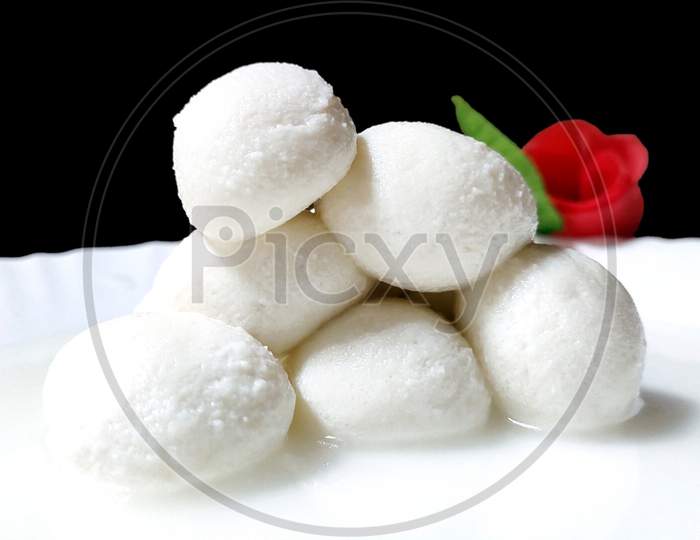 Indian Sweet Rasgulla Also Know As Rosogolla, Roshogolla, Rasagola, Ras Gulla Is A Syrupy Dessert Popular In India.