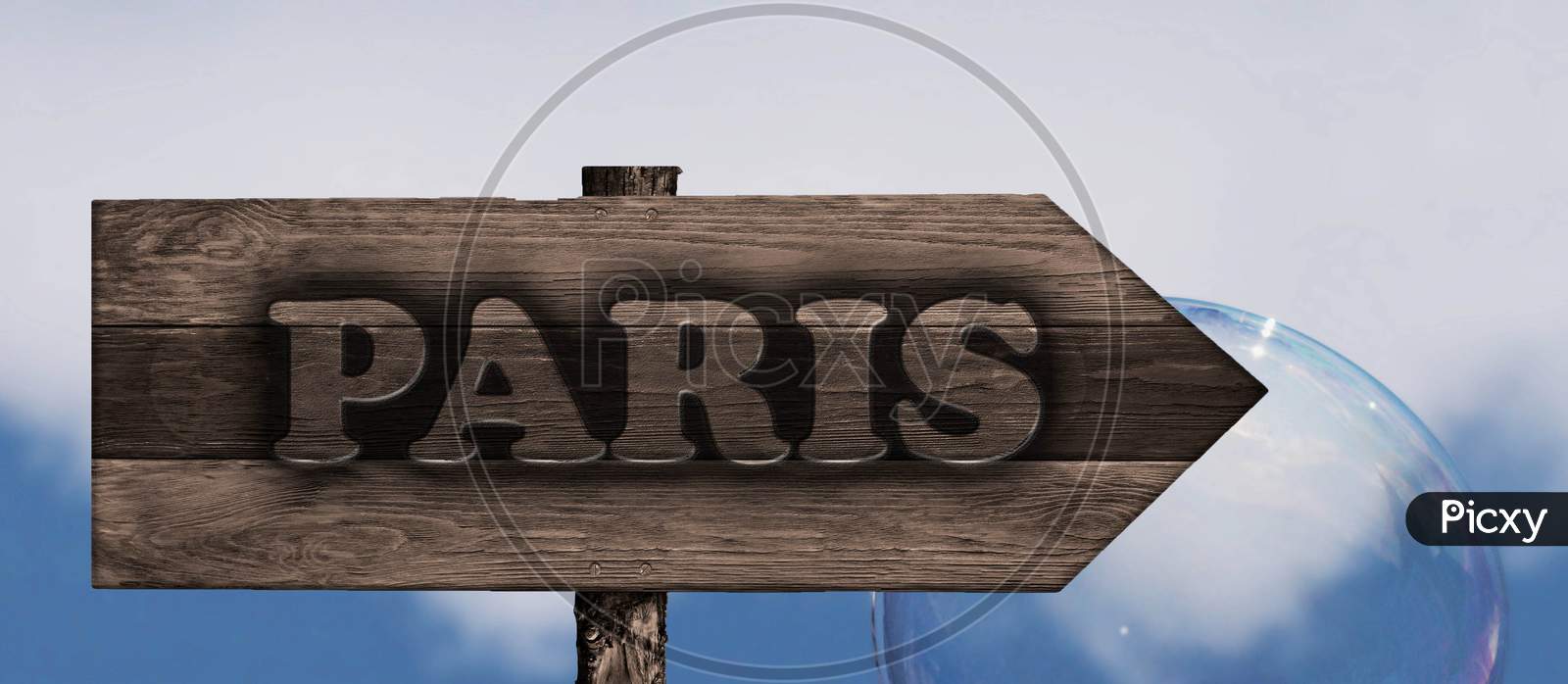 Paris Sign On Wood Arrow