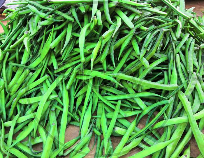 Fresh green bean of a village farmer from local market