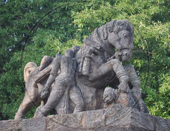 War horse  sculpture   at konark