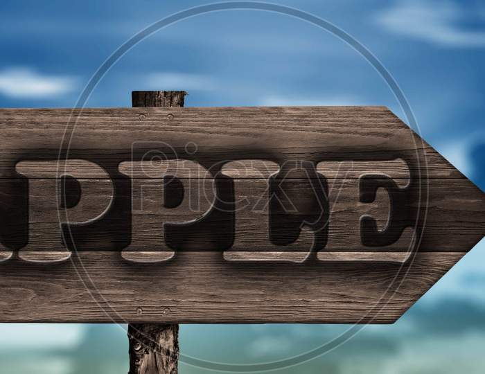 Apple Sign On Arrow Wood