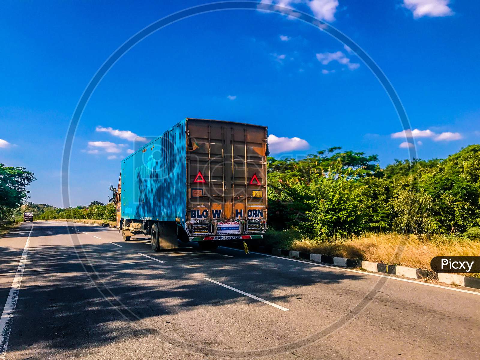 A Cargo Lorry or Cargo Truck moving on National Highway 44, Nagpur Highway
