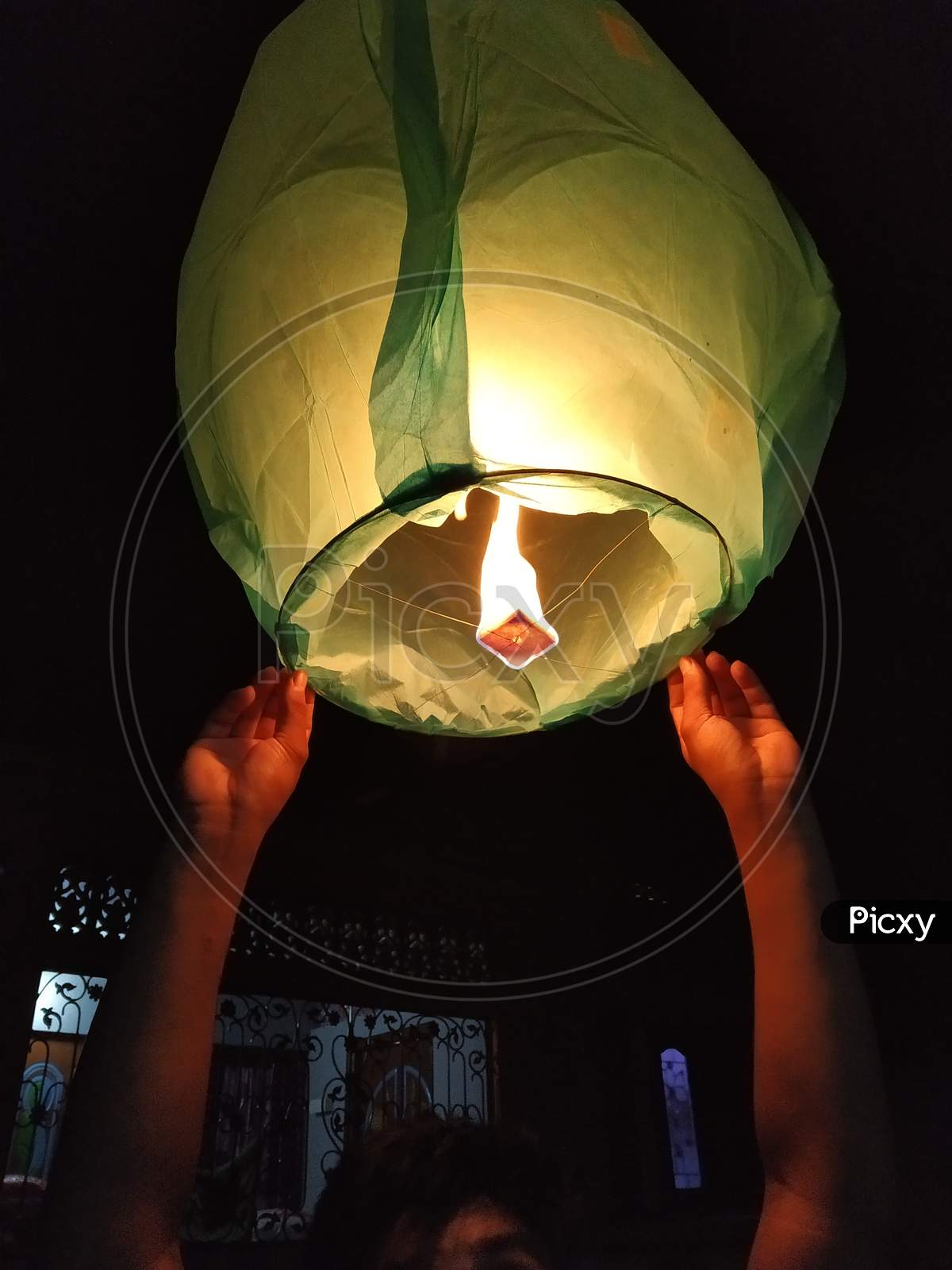 Sky Lantern Being Floated At Sky