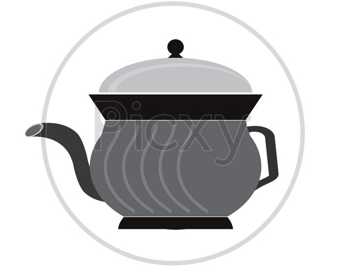 Black Teapot graphic artwork in white background