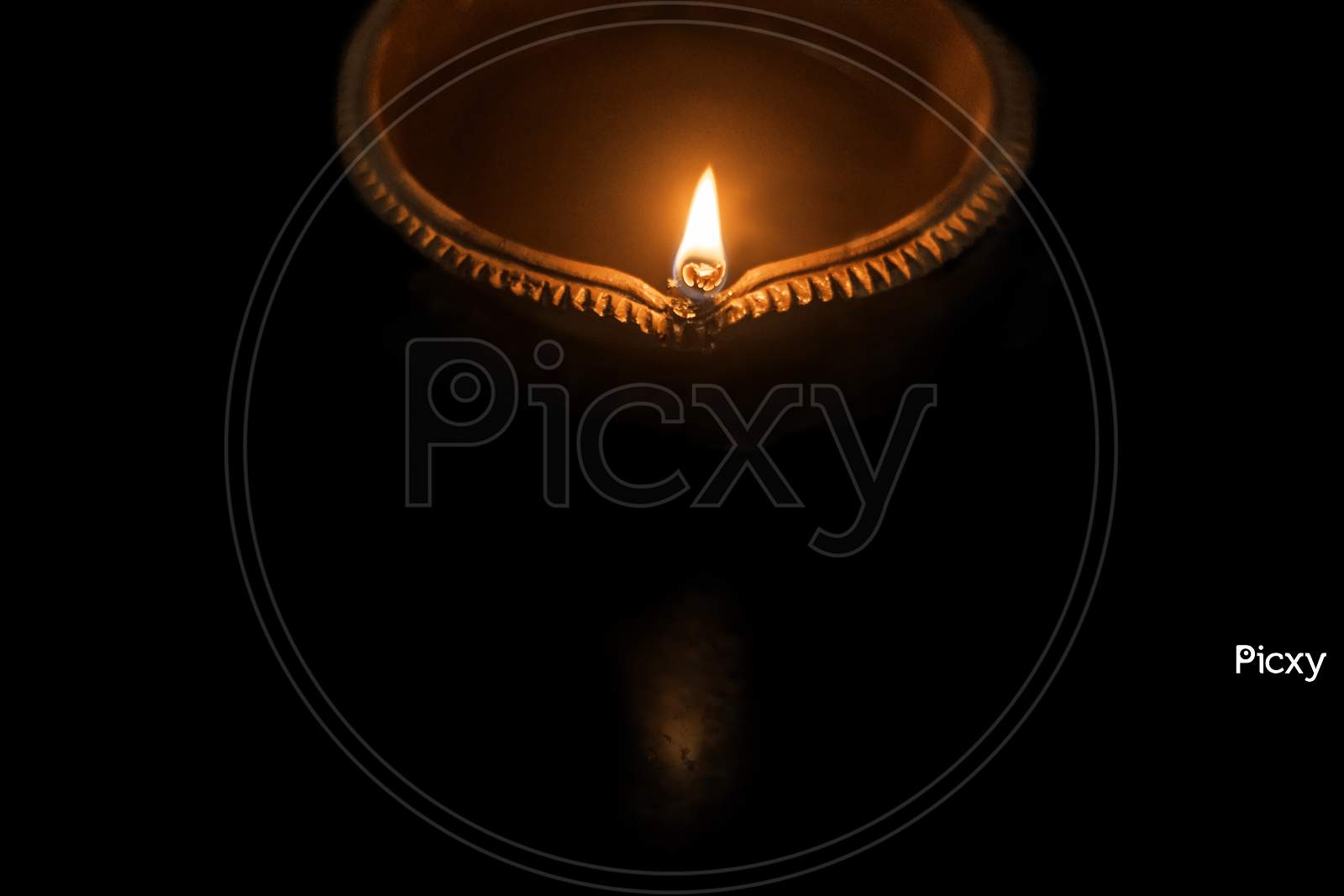 Diwali Lamp in Black Background