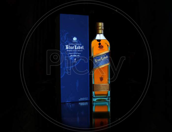 Blue label Johnnie Walker whisky