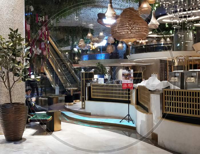 Beautiful interior of mall