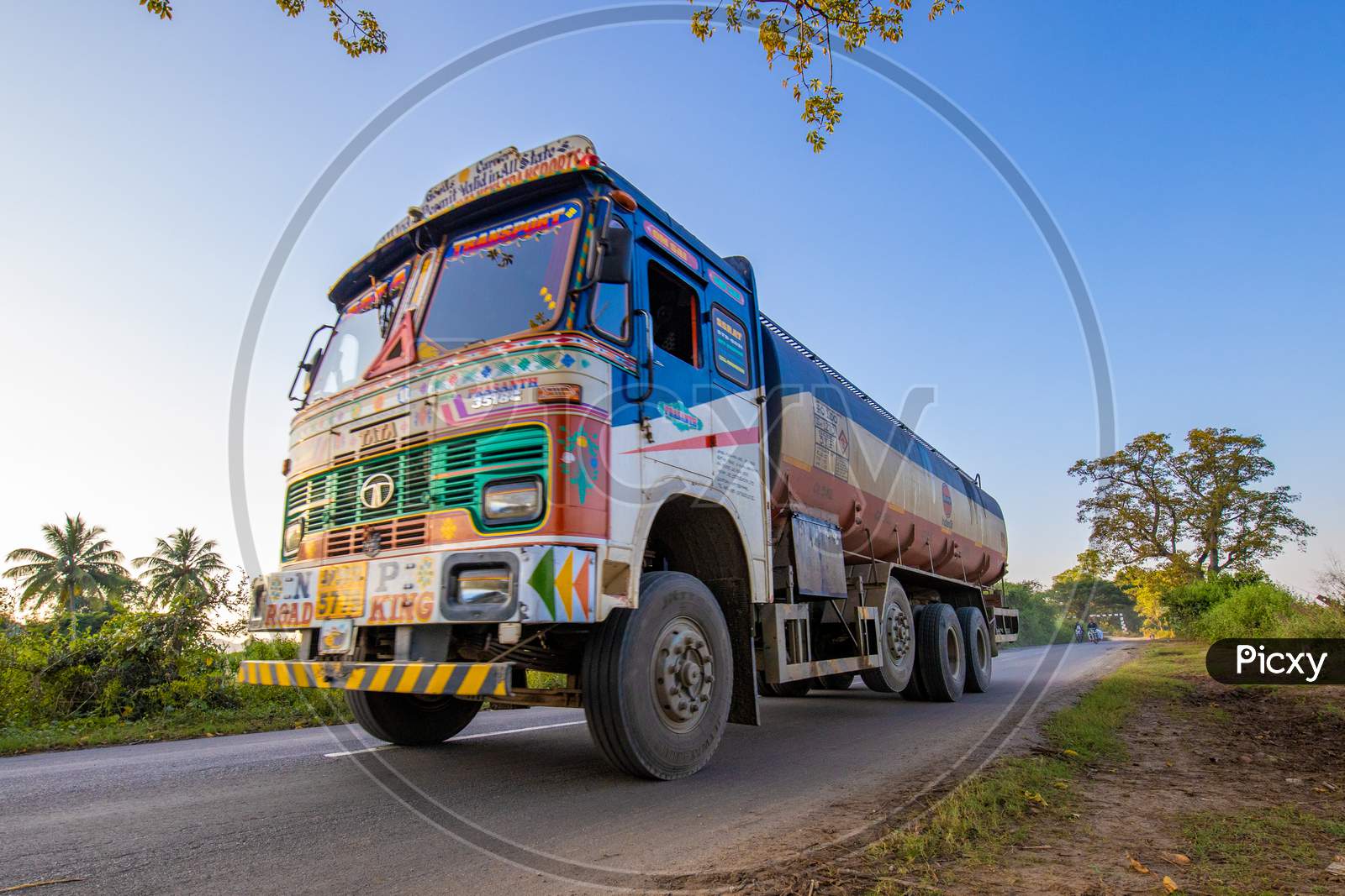 Lorry travelling on Indian State Highway