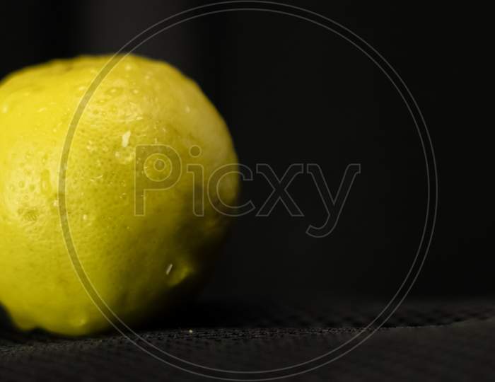 Lemon With Black Background