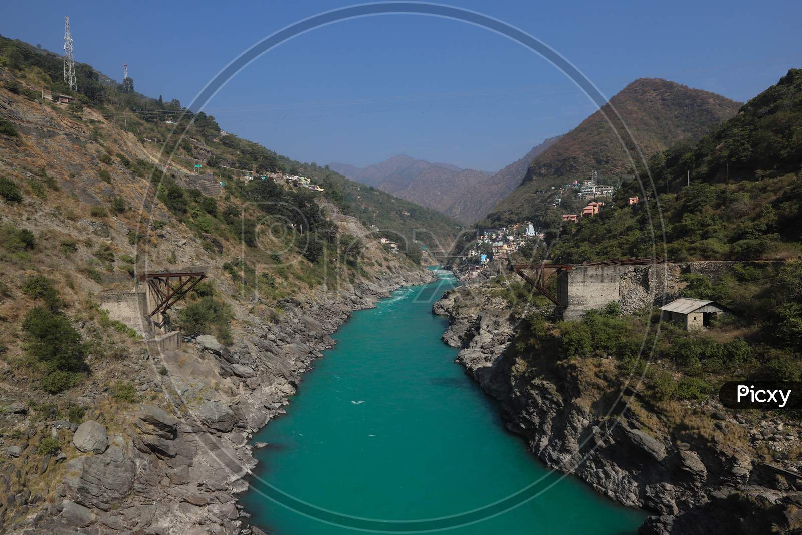 The confluence of Alaknanda and Bhagirathi rivers, which is officially accepted as the start of the River Ganges, in the town of Devprayag, Uttarakhand. For many Hindus, life is incomplete without bathing in it at least once in their lifetime, washing away their sins.