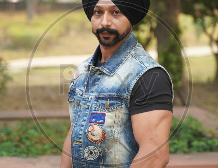 Ludhiana, Punjab / India - November 16 2020: Indian male model