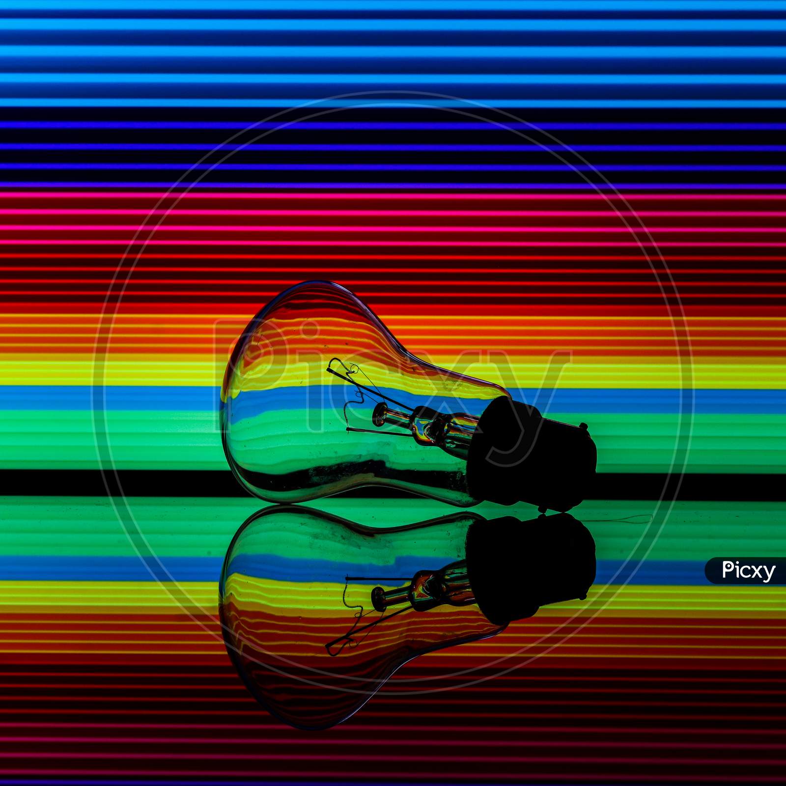 CREATIVE PHOTOGRAPHY WITH BULB AND COLORFUL LIGHT