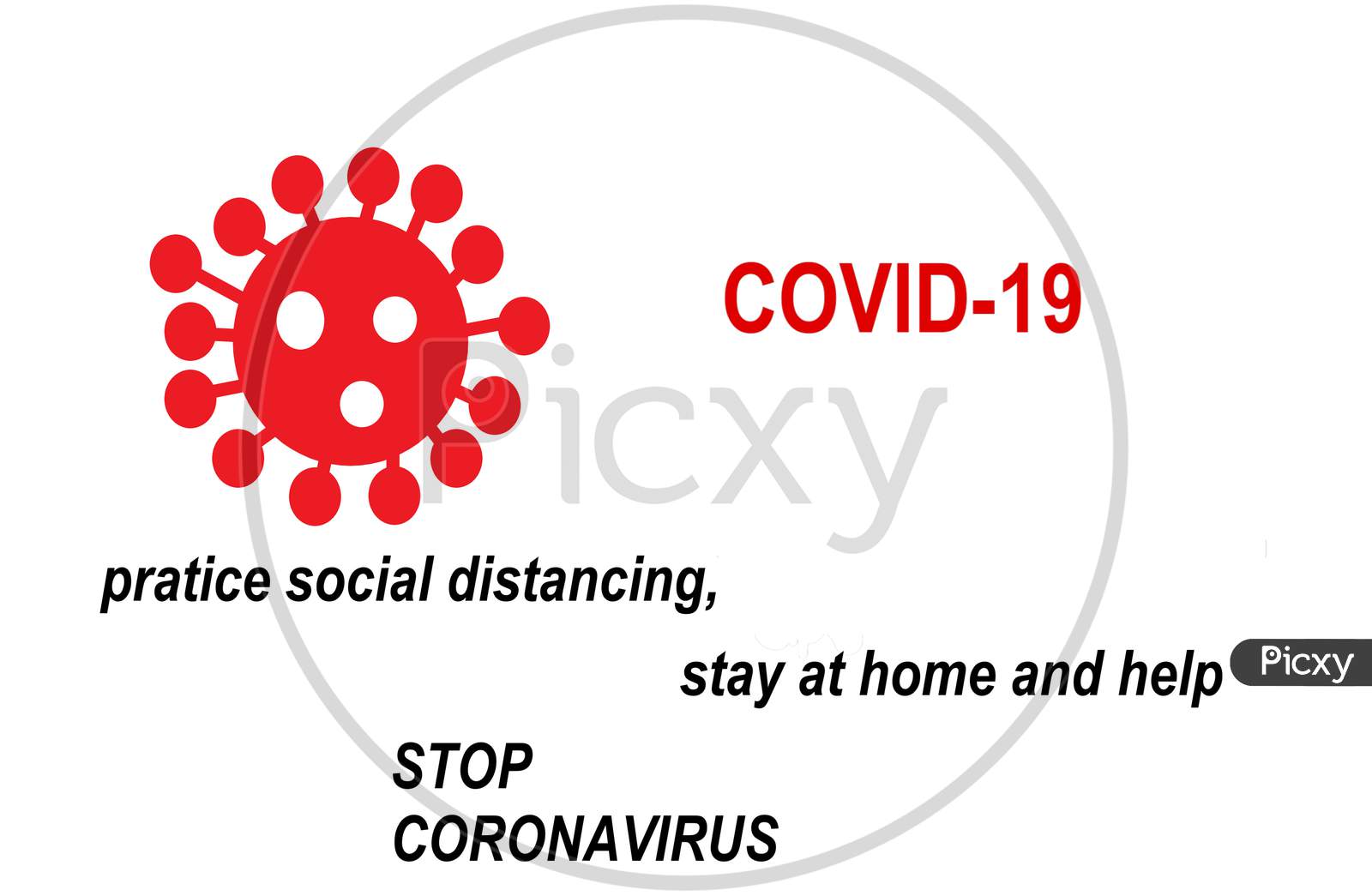 Covid 19 Sign With Message Practice Social Distancing Stay At Home and help stop coronavirous.