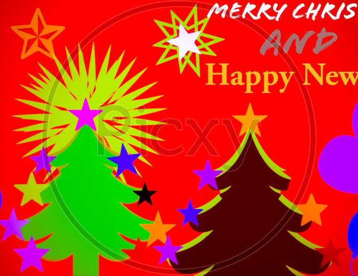 Merry Christmas and happy new year text,Holiday's background with season wishes.Christmas and new year greeting card.