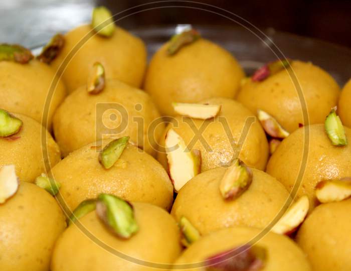 Besan Ladoo. Traditional Indian sweet, Indian cultural Sweets Laddu