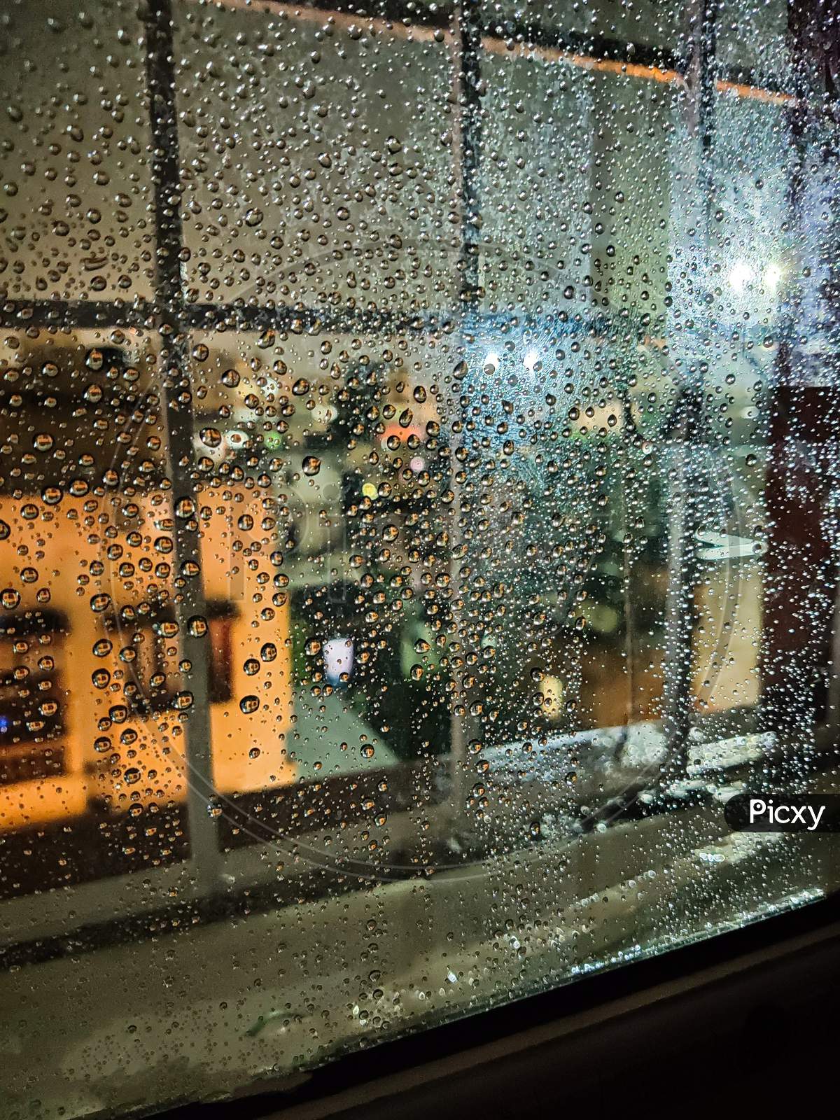 Picture of Raindrops on window glass