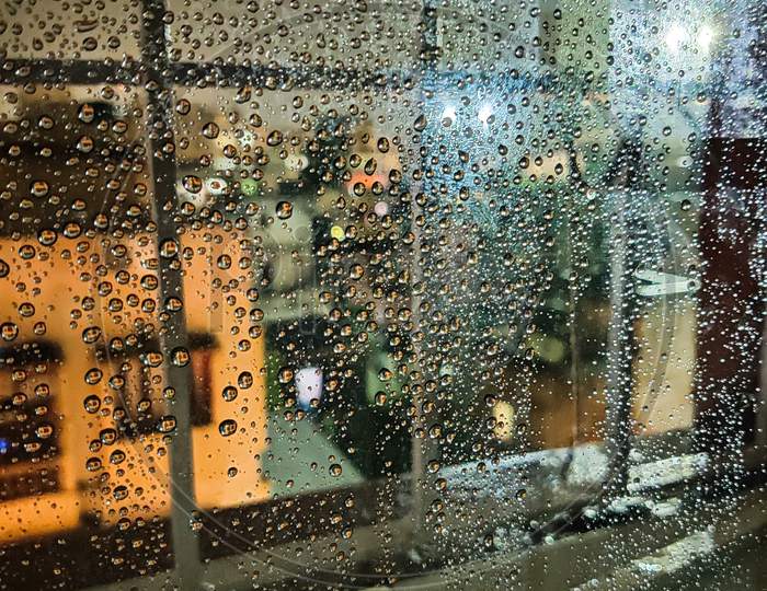 Picture of Raindrops on window glass