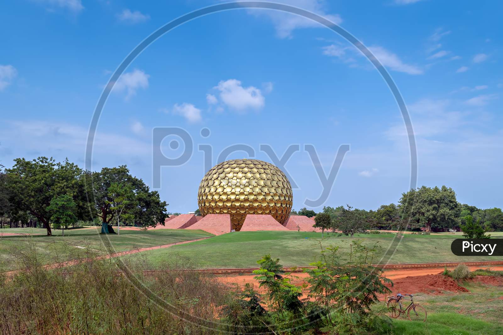 Golden Dome Of Matrimandir-An Edifice Of Spiritual Significance For Practitioners Of Integral Yoga.