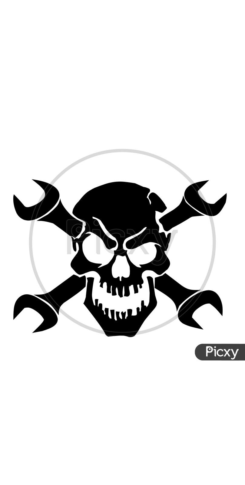 Image of 2-Pack--Skull with Wrenches or Skull with Pistons mechanic ...