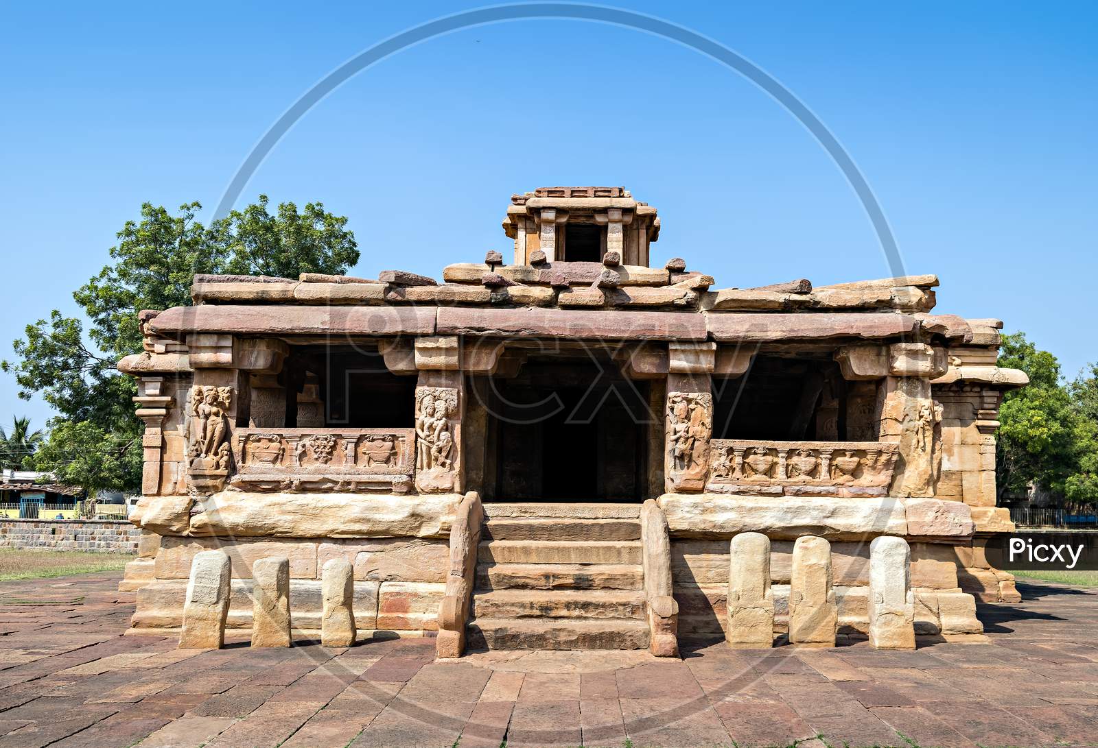 Ancient 8Th Century Carved Stone Temple Of Aihole, Karnataka, India.