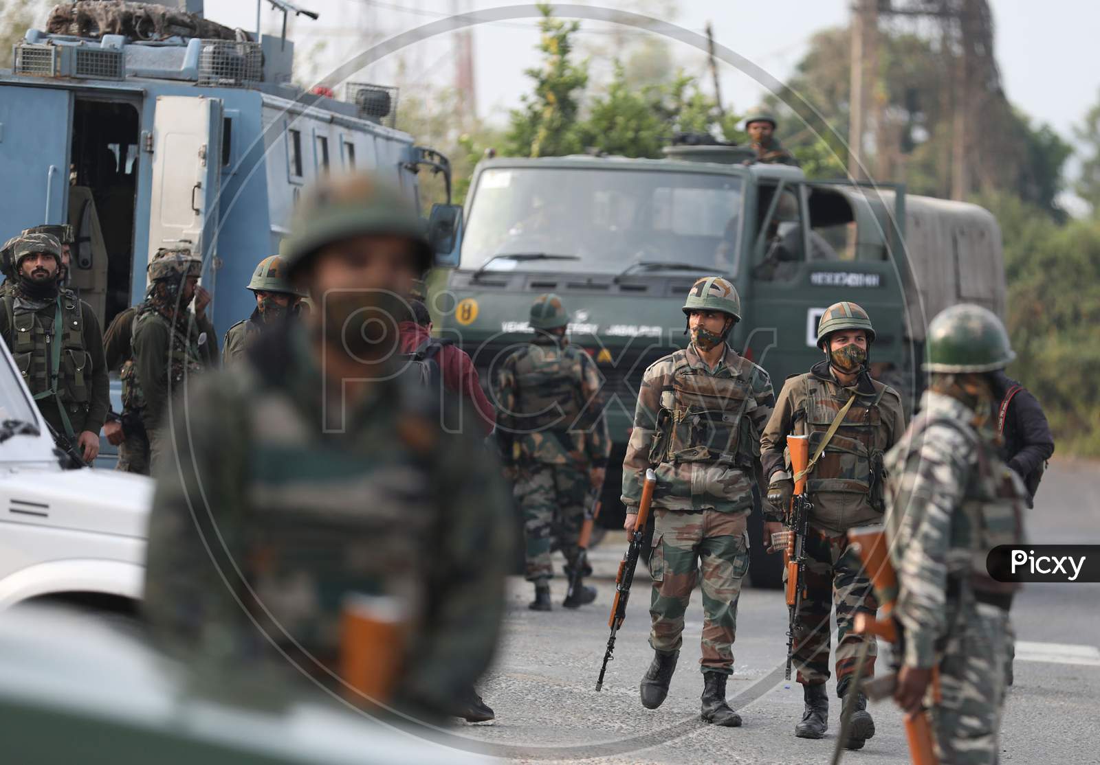 Encounter at Nagrota Ban toll plaza, A gunfight broke out between terrorists and security forces in the Nagrota area of Jammu and Kashmir’s Jammu district early on Thursday. Four militants have been killed. November 29,2020.