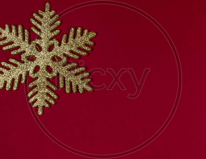 Shiny Gold Fliter Snowflake Christmas Decoration