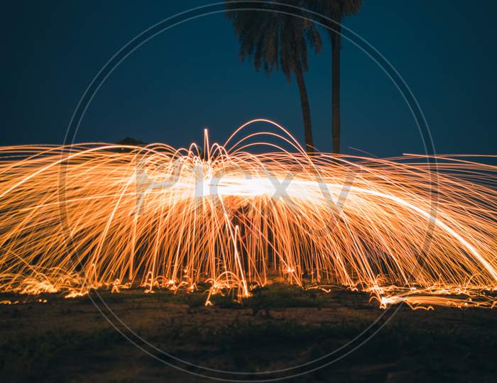 Steel wool Photography at night