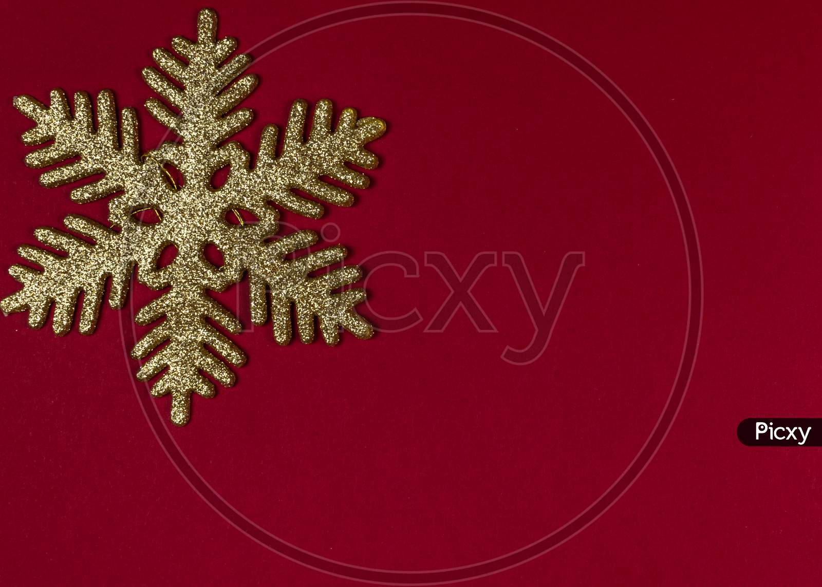 Shiny Gold Fliter Snowflake Christmas Decoration