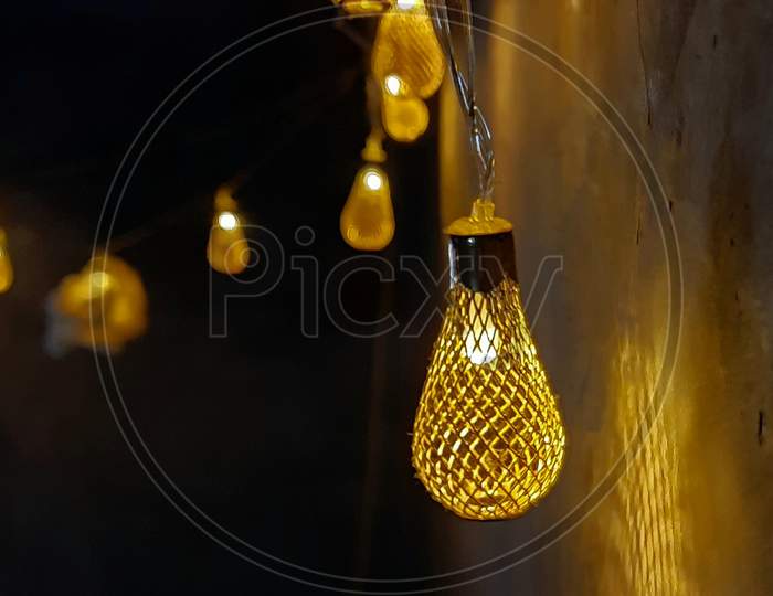 A light hanging in wall