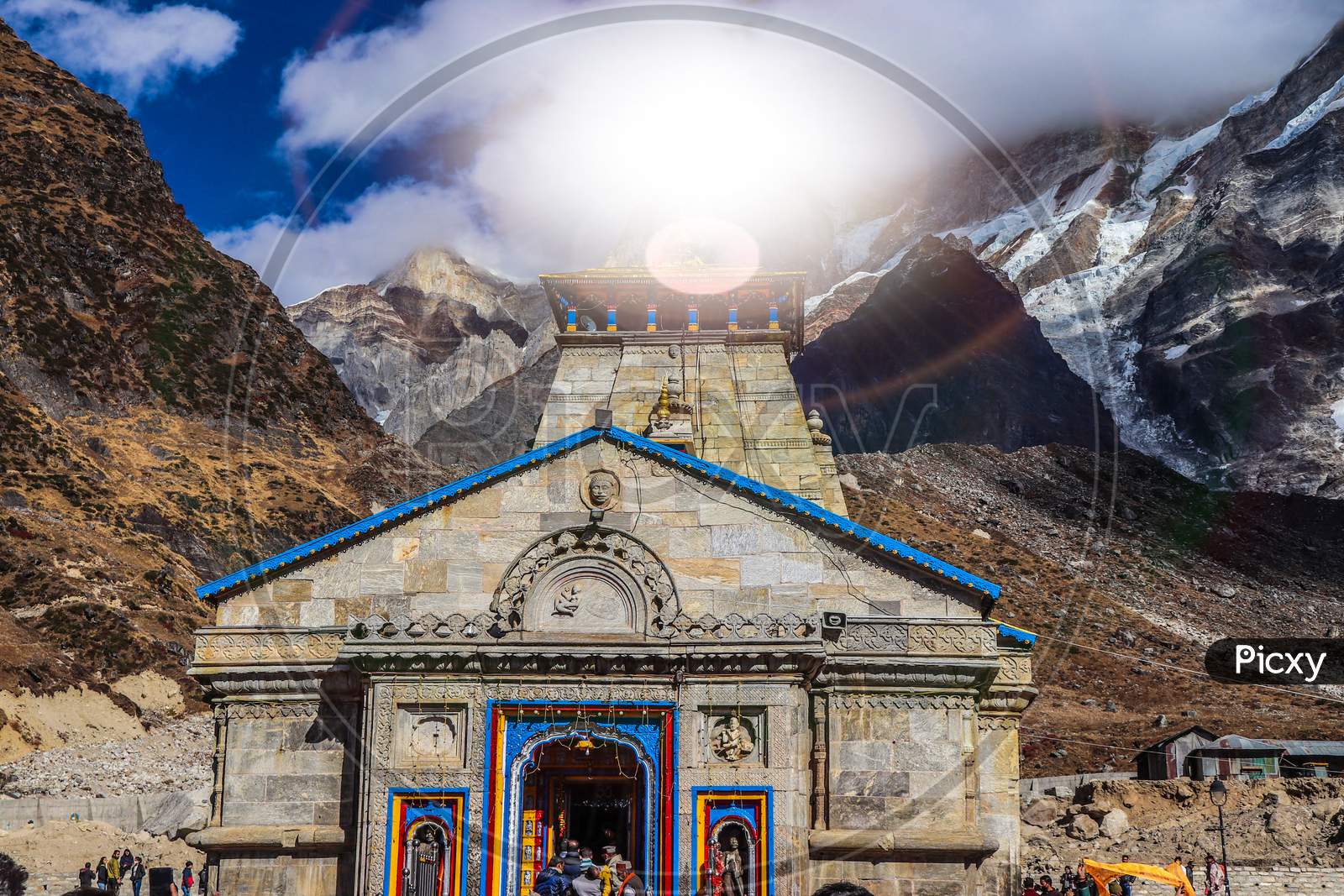 Temple click and background scenic view Kedarnath Uttarakhand heaven india