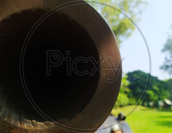Tank barrel closeup