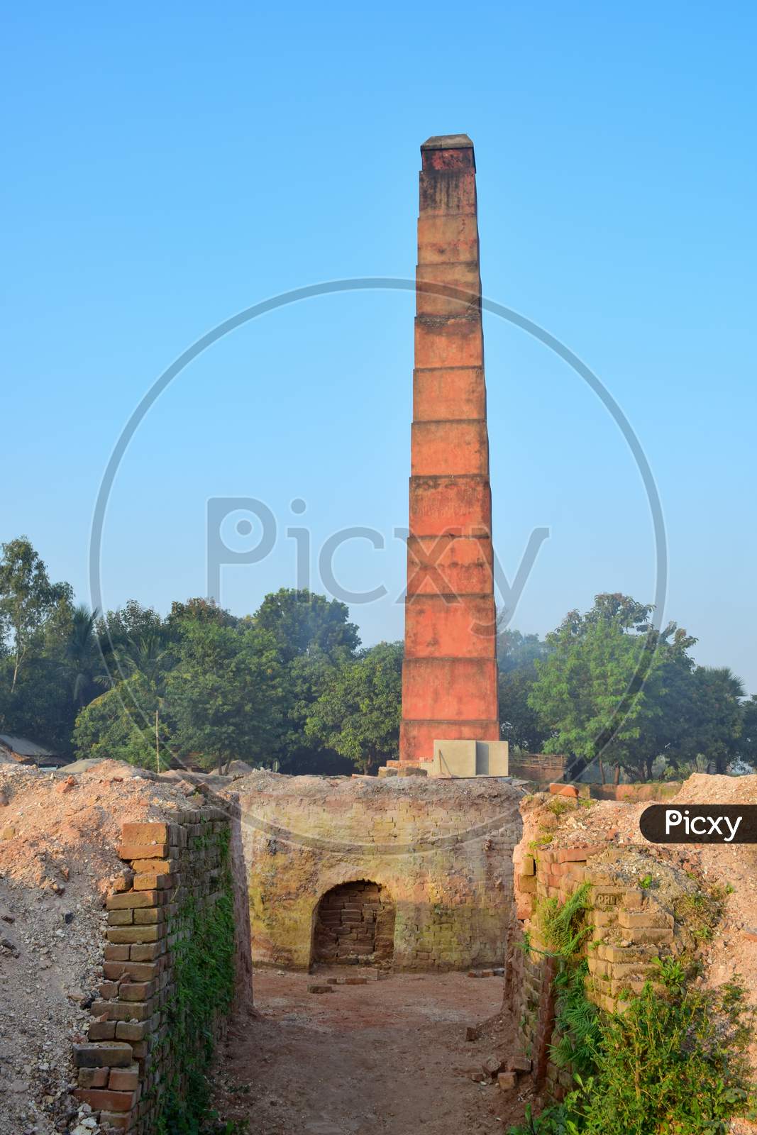 Entrance of an old brick factory in rural Bengal