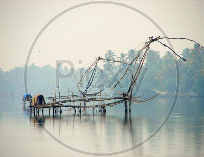 Traditional Chinese fishing net of Kerala