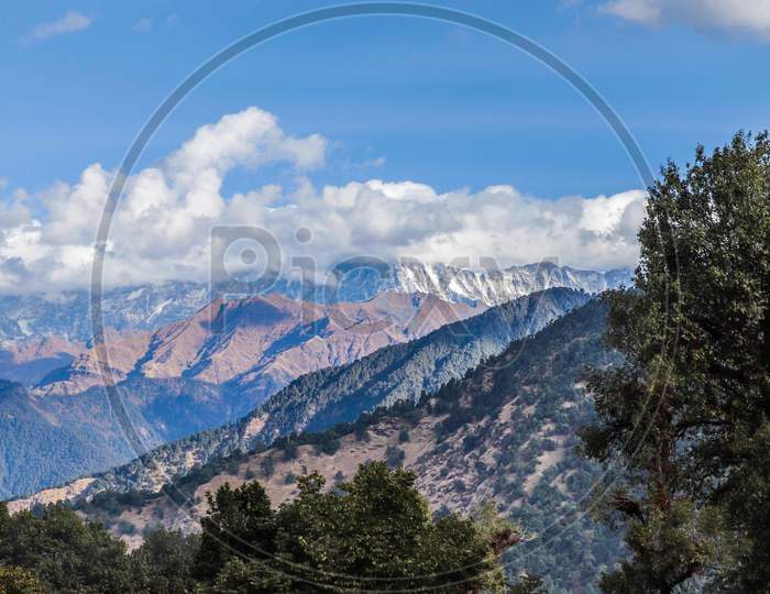 Beautiful mountains range Uttarakhand hills india