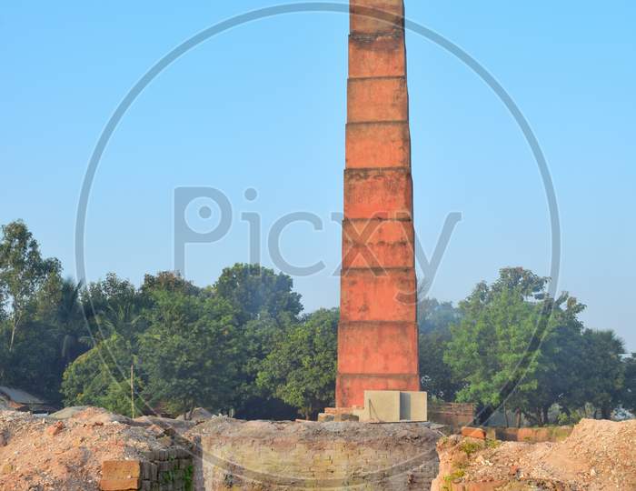 Entrance of an old brick factory in rural Bengal