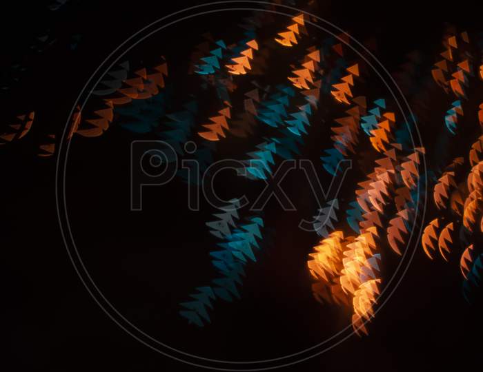 Multi colored miniature lights bokeh background.