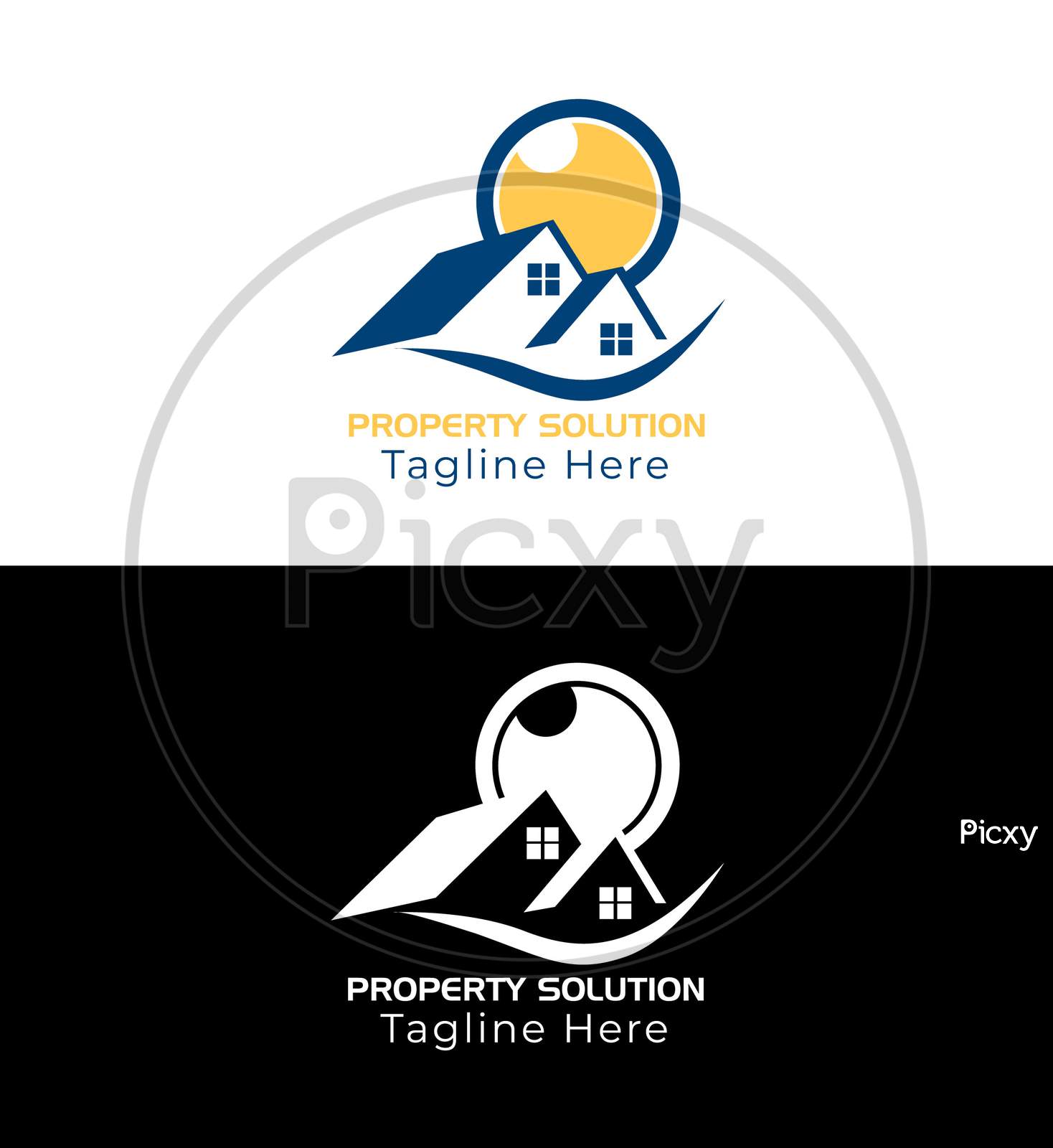 Property Logo Template Design Vector, Double Color Emblem, Design Concept, Creative Symbol, Icon