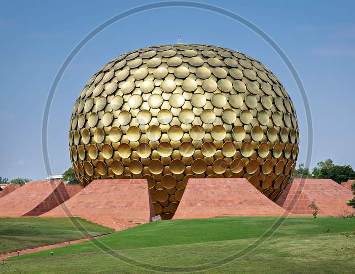 Golden Dome Of Matrimandir-An Edifice Of Spiritual Significance For Practitioners Of Integral Yoga.