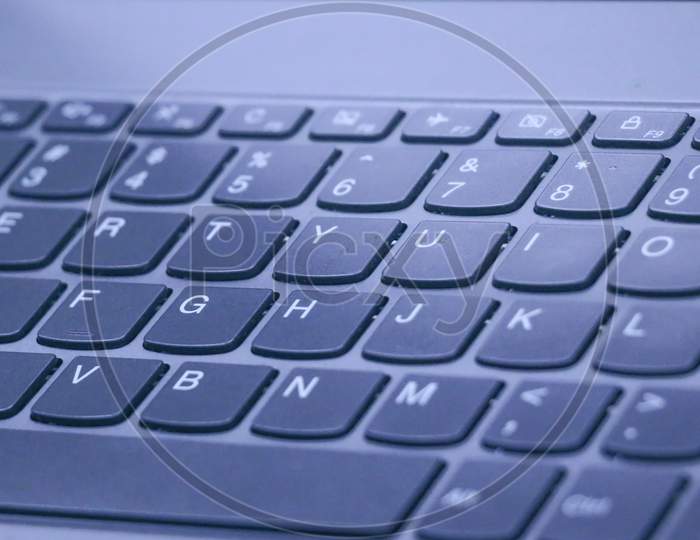 Keyboard Closeup Of Laptop