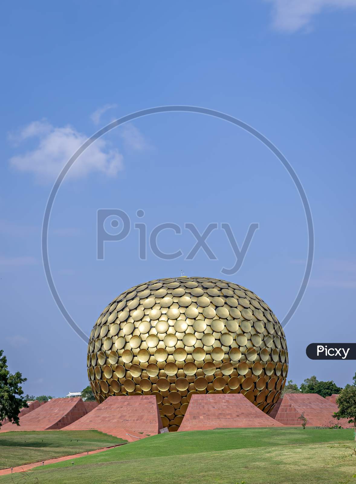 Golden Dome Of Matrimandir, An Edifice Of Spiritual Significance For Practitioners Of Integral Yoga.