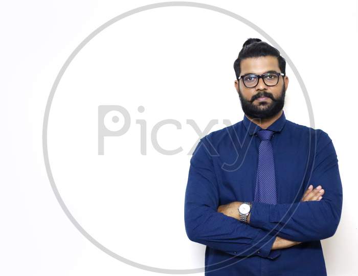 Portrait Of Smart South Indian Businessman In A Blue Suit