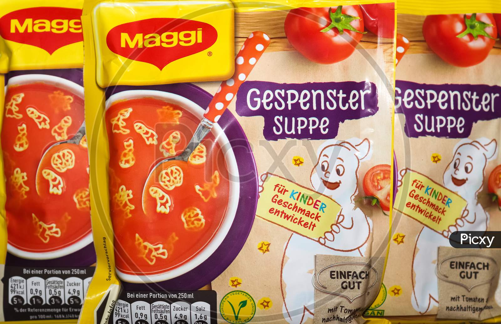German Maggi Instant Noodles Called Gespenstersuppe Owned By Nestle, Maggi Is An International Brand Of Soups, Stocks, Bouillon Cubes, Ketchup, Sauces, Seasonings And Instant Noodles.