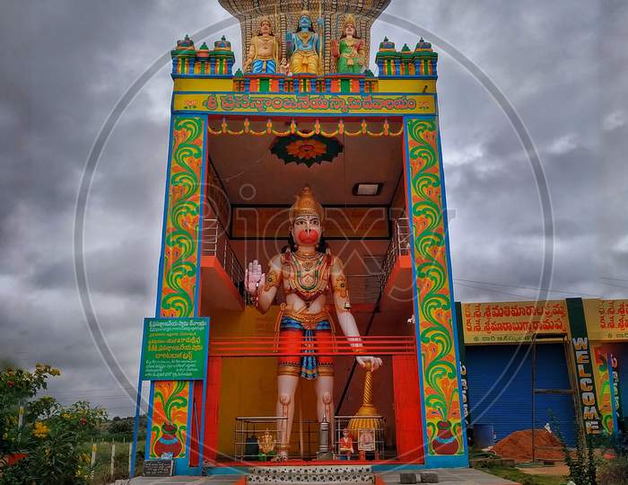 Lord Hanuman Statue at NH 44 Highwey Hampapuram , Anantapur district