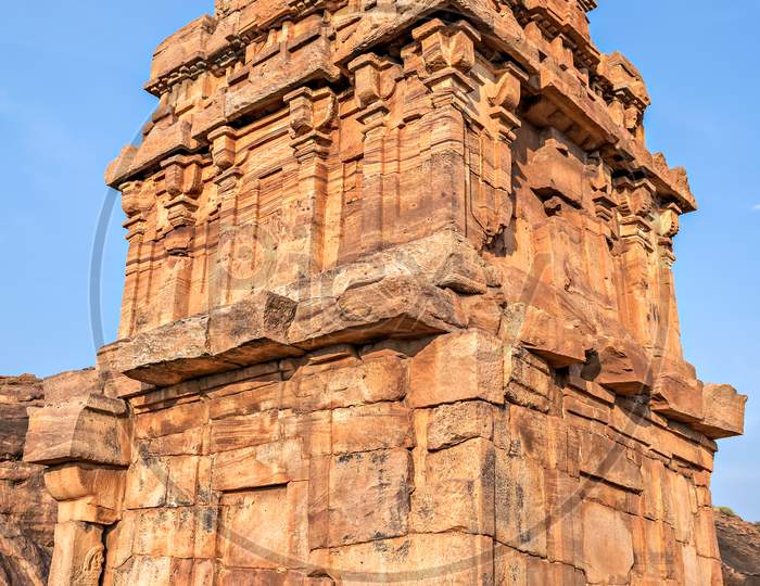 Close Up Image Of Lower Shivalaya Temple, North Badami Fort, Karnataka India.