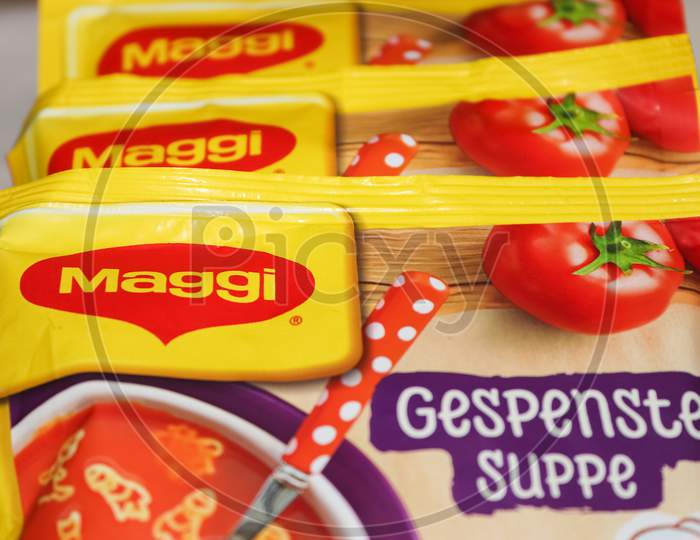 German Maggi Instant Noodles Called Gespenstersuppe Owned By Nestle, Maggi Is An International Brand Of Soups, Stocks, Bouillon Cubes, Ketchup, Sauces, Seasonings And Instant Noodles.