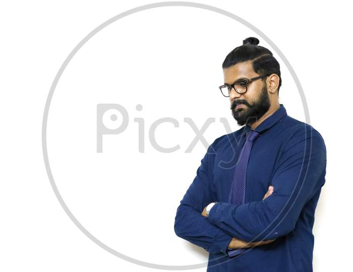 Portrait Of Smart South Indian Businessman In A Blue Suit