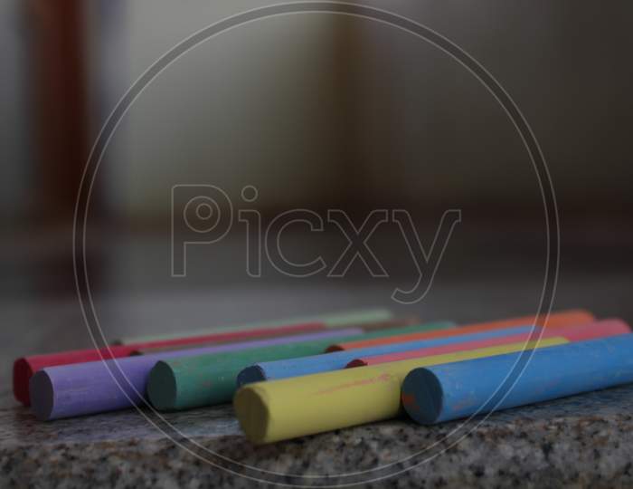 Stacked Colorful Chalks