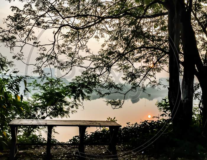 Bench by the lake