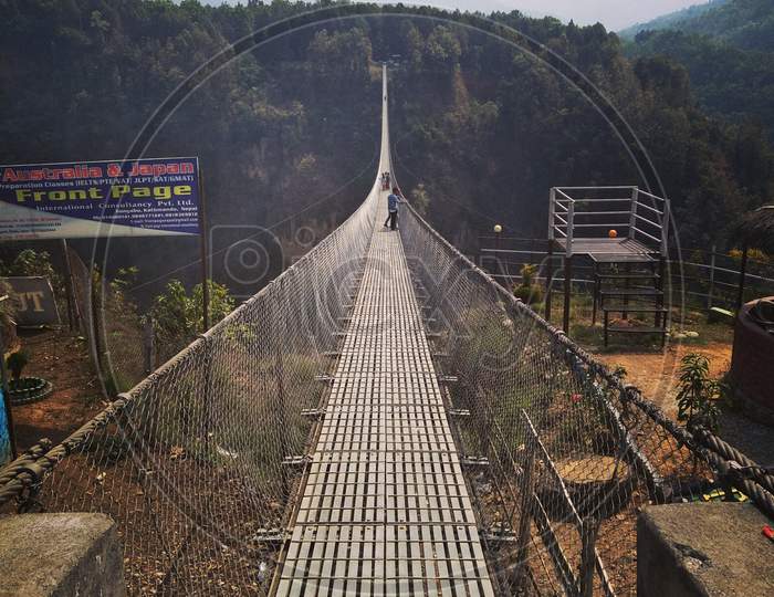 Suspension bridge, kusma, nepal