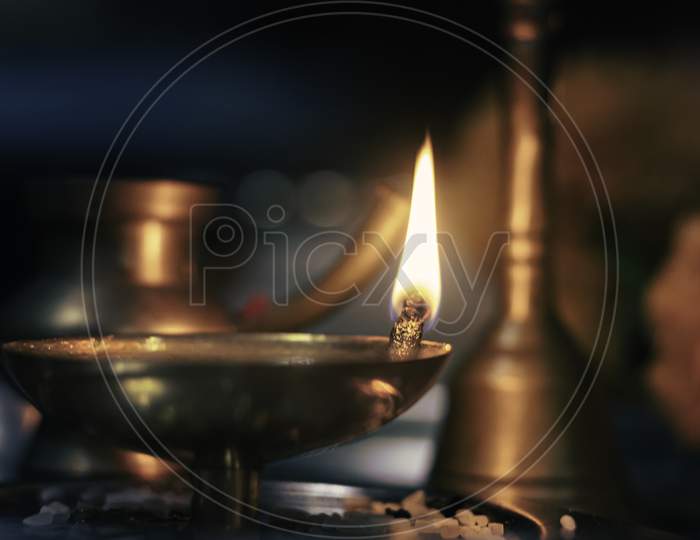 Lamp And Pooja Items